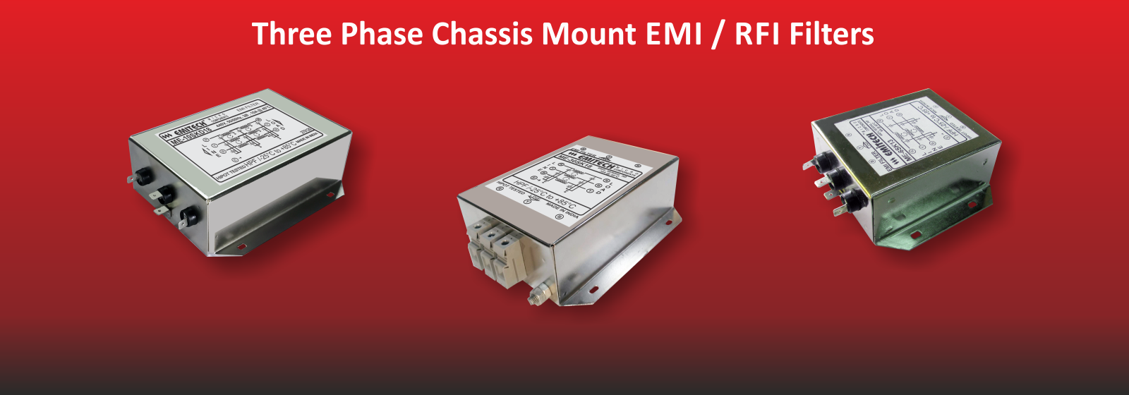 Three Phase Chassis Mount EMI Filter